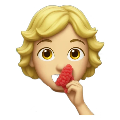 swiss trailer eating haribo on an hedge sticker