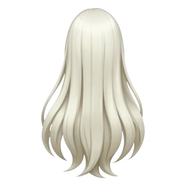 back view of long white hair sticker