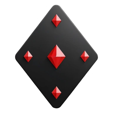 3d diamond shape matte black. diamond shape like on a playing card sticker