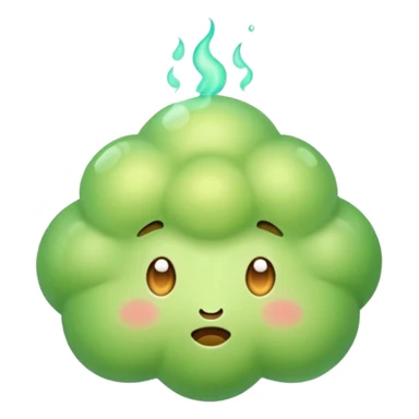 funny fart puff, light green sticker
