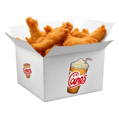 raising canes box combo with soda sticker