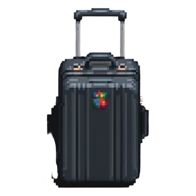 A suitcase with wheels sticker