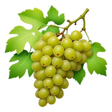 matcha colored grapes with matcha colored leaves sticker