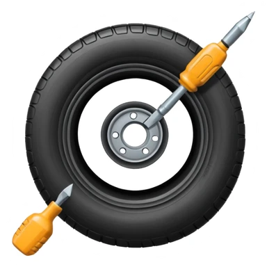 autoreifen emoji mit schraubenzieher sticker