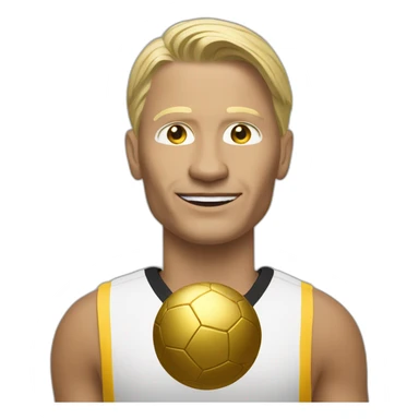 Haaland with a gold ball sticker