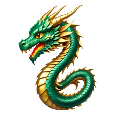cinematic-noble-dragon-portrait-emoji,-poised-and-majestic,-with-a-sinuous,-elongated-body-covered-in-intricately-detailed,-shimmering-scales-in-hues-of-emerald-and-gold,-and-piercing,-fiery-eyes-that-reflect-ancient-wisdom; sticker