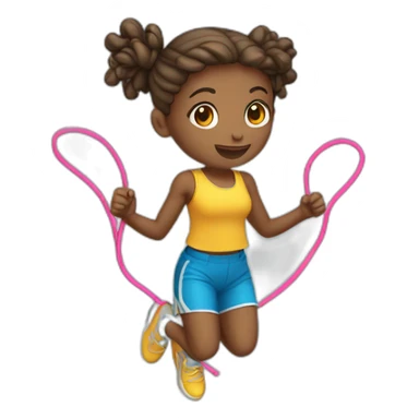 Girl jump roping sticker