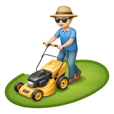 Mowing lawn sticker