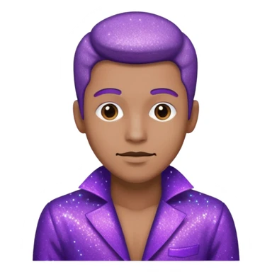 man supervisor wearing glitter purple glittery clothes sticker