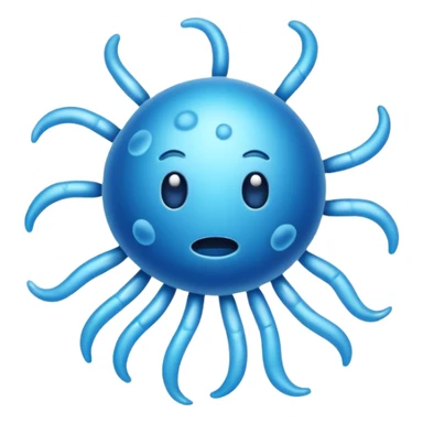 blue microbe germ icon sticker
