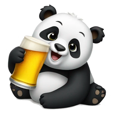 Panda drinking beer sticker