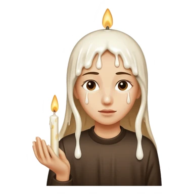 Thin and long Leaning Candle dripping wax as if someone is holding it sticker