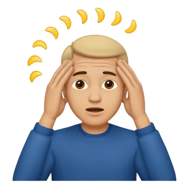 Man with his hands over his face, shaking his head sticker