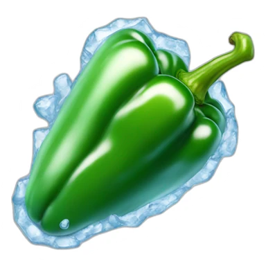 cold pepper, a pepper with ice effect surround it sticker