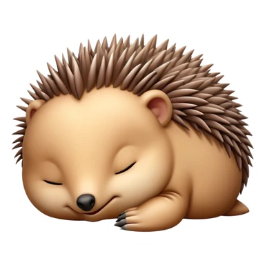 Meme-Worthy Cute Sleeping Echidna Portrait Emoji, Head resting peacefully with a contented smile, showcasing a delightfully compact build and a luxuriously soft spiky fur, eyes shut in a serene, restful nap, Simplified yet hilariously adorable features, highly detailed, glowing with a soft, drowsy light, high shine, relaxed and utterly lovable, stylized with an air of playful laziness, bright and heartwarming, soft glowing outline, capturing the essence of a comically sleepy echidna, so meme‐worthy it feels like it could instantly become the next viral sensation of adorable slumber! sticker