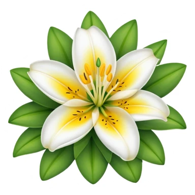 lily flower with eyes and smile no face sticker