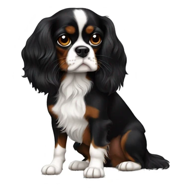 Completely Black cavalier King Charles spaniel sticker
