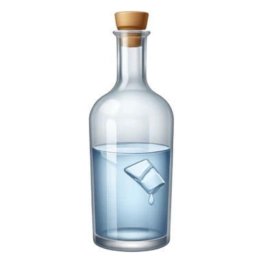 A bottle of vodka emoji in the style of Apple emoji with a handle and a window. sticker