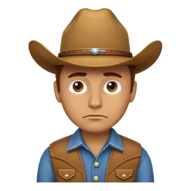Cowboy emoji frowning sticker