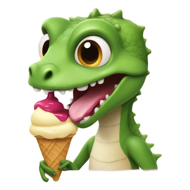 A lizard eating ice cream sticker