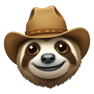 sloth with a cowboy hat sticker