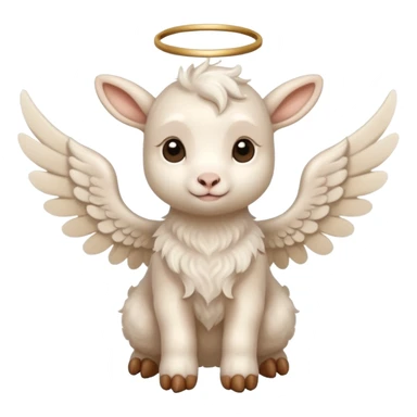 beige baby goat with angel wings  sticker