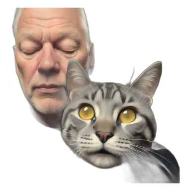 david gilmour sosteniendo un gato sticker