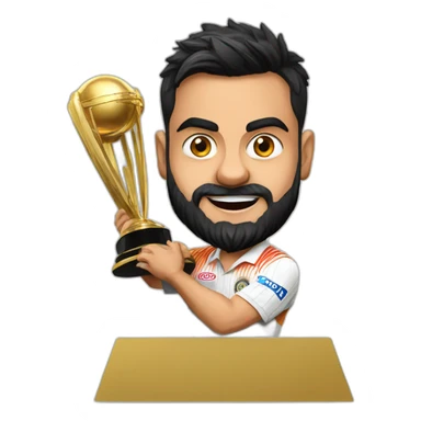 Virat Kohli winning ipl trophy  sticker