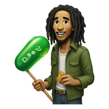 Bob marley with a doobie sticker