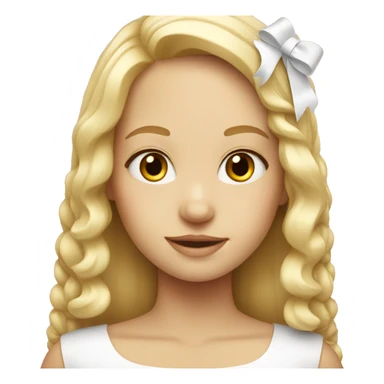 Blond girl with white bow sticker