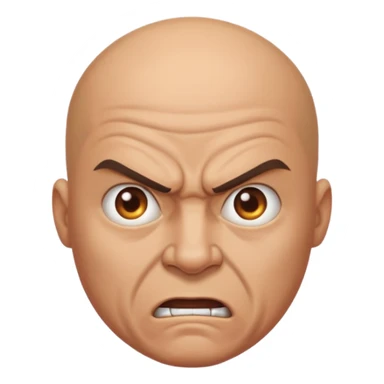 a portrait of angry bald man  sticker