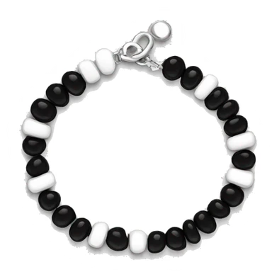 black and white bracelet shiny sticker