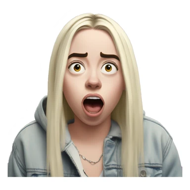 surprised Billie Eilish sticker
