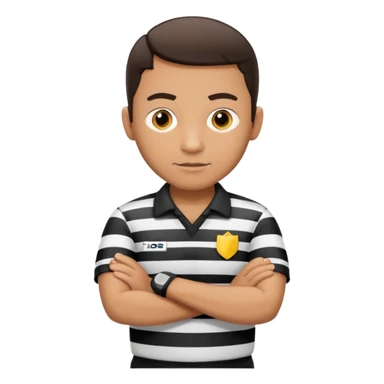 referee with crossed arms up sticker