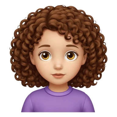 3yr old girl little curly brown hair brown eyes sticker