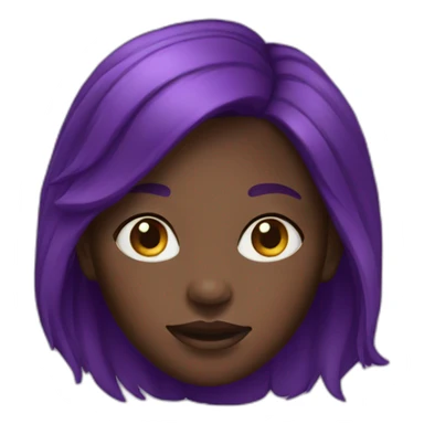 dark-skinned girl with freckles and purple hair sticker