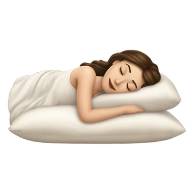 sleeping beauty brunette white girl with a silk pillow sticker