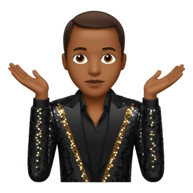 Freddie Jackson, R&B Singer with dark brown hair, black sequin outfit sticker