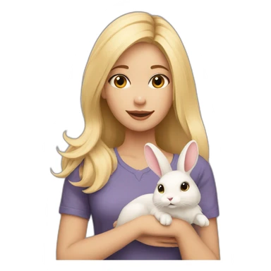 Girl with care blonde with rabbit sticker