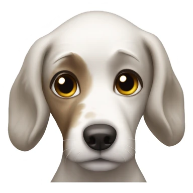 Now the dog is all sticky. He must ask his owner for a bath before dark.  sticker