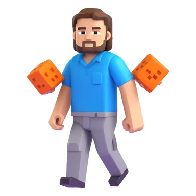 Minecraft character of Jack Black wearing a blue shirt sticker