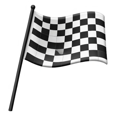 emoji of a checkered racing flag sticker