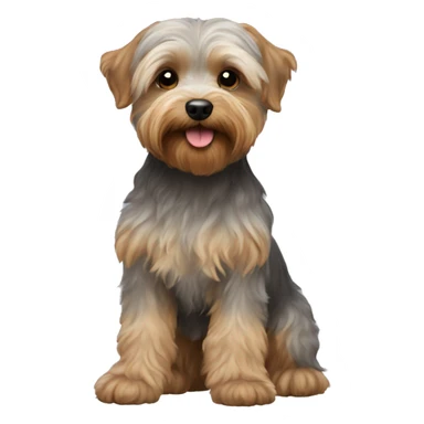 Yorkipoo with light grey and light brown full body sticker