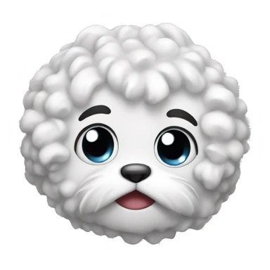 white cruffle cute sticker