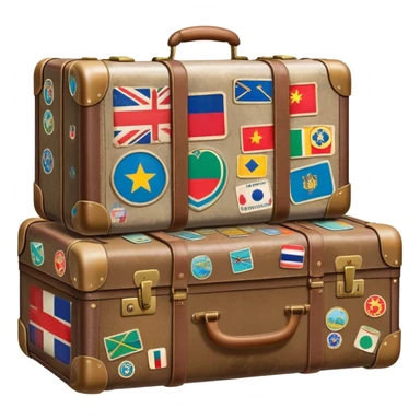 Suitcase with travel stickers from different countries sticker