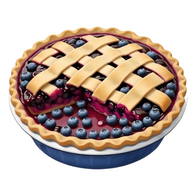 create a pie emoji, of a blueberry pie sticker