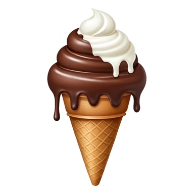 Chocolate Ice cream with white drops in top sticker