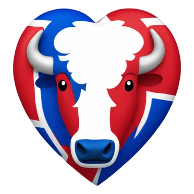 Red white and blue Buffalo Bills heart sticker