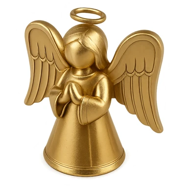 gold metallic angel, stylized, minimalist, smooth finish sticker