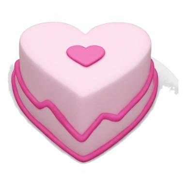  pink heart cake with white frosting on edge of cake's border sticker